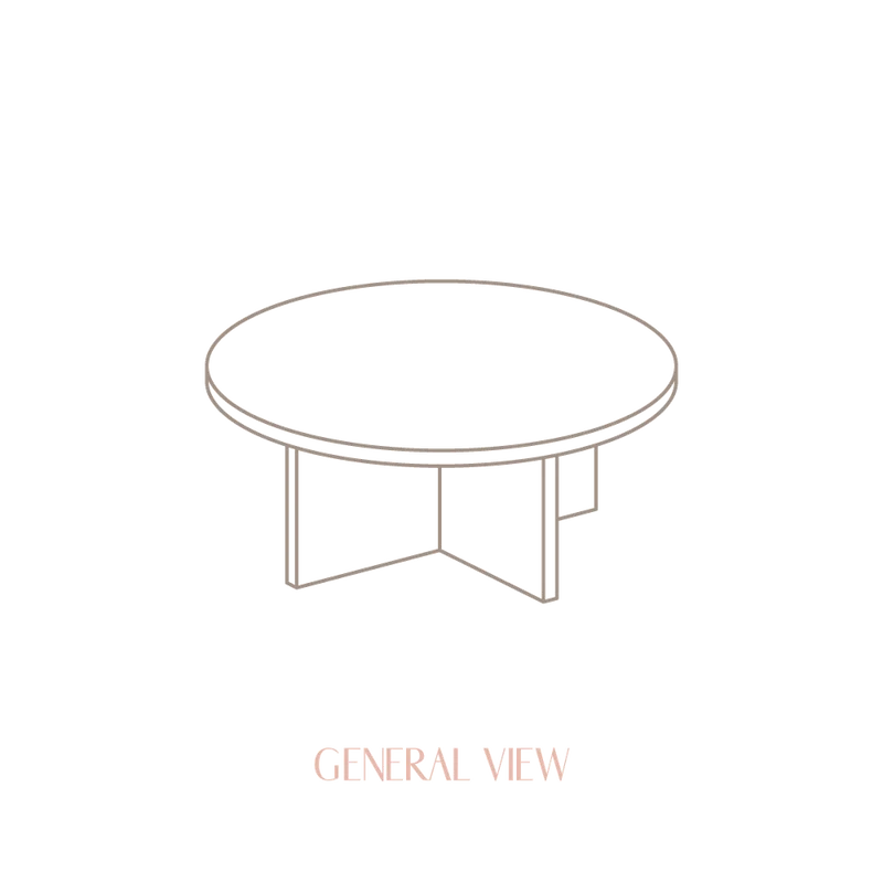 Turqueta - Round coffee table in solid wood 85 cm