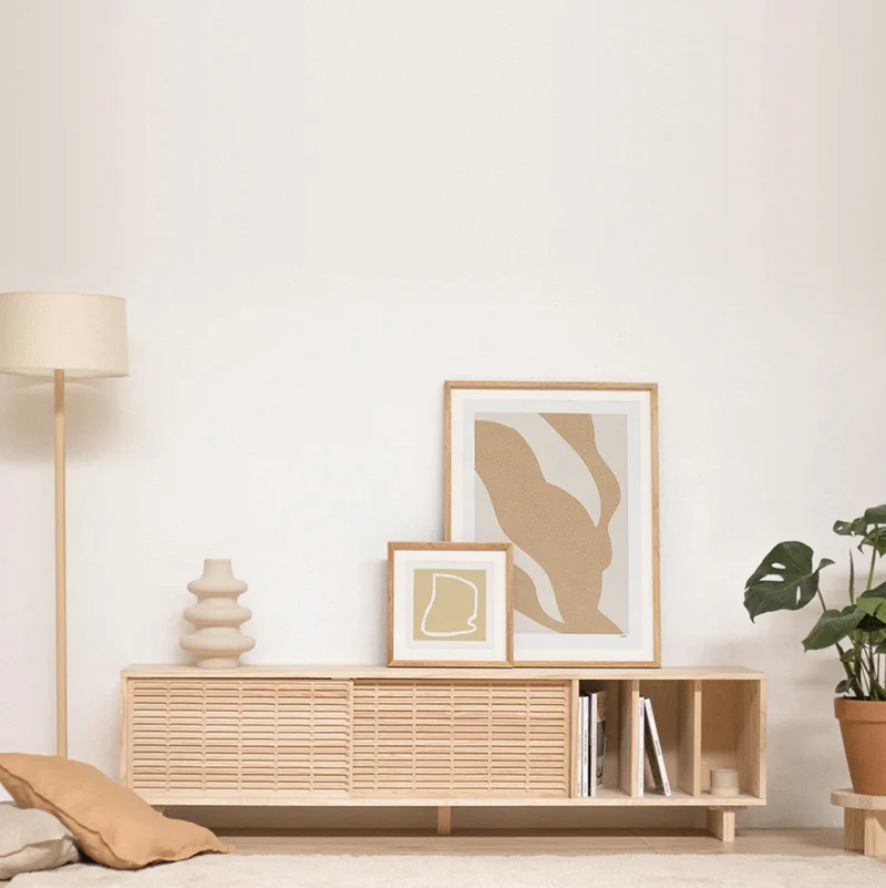 Gavina TV stand of pine with 2 mallorquina doors 170 cm