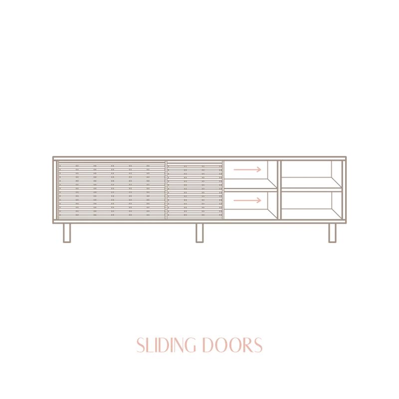 Galera TV stand of pine with 2 mallorquina doors 150 cm