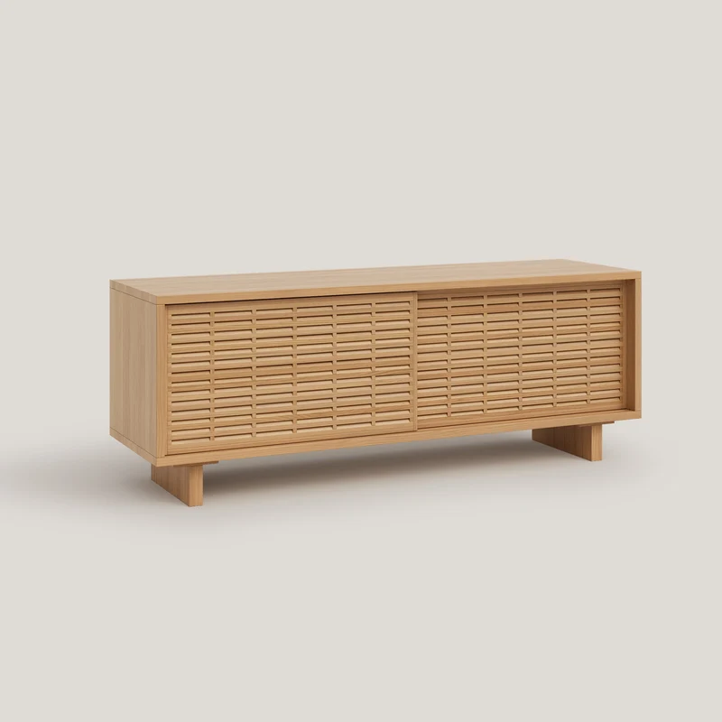 Moraira TV stand of pine with 2 mallorquina doors 120 cm