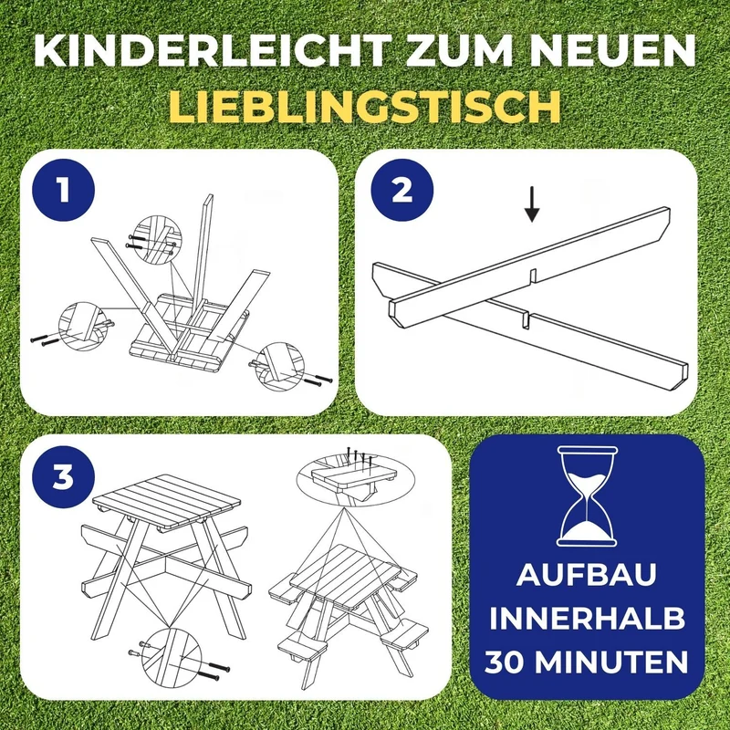 Coemo Kindersitzgruppe Romy Kindertisch und Sitze Gartentisch