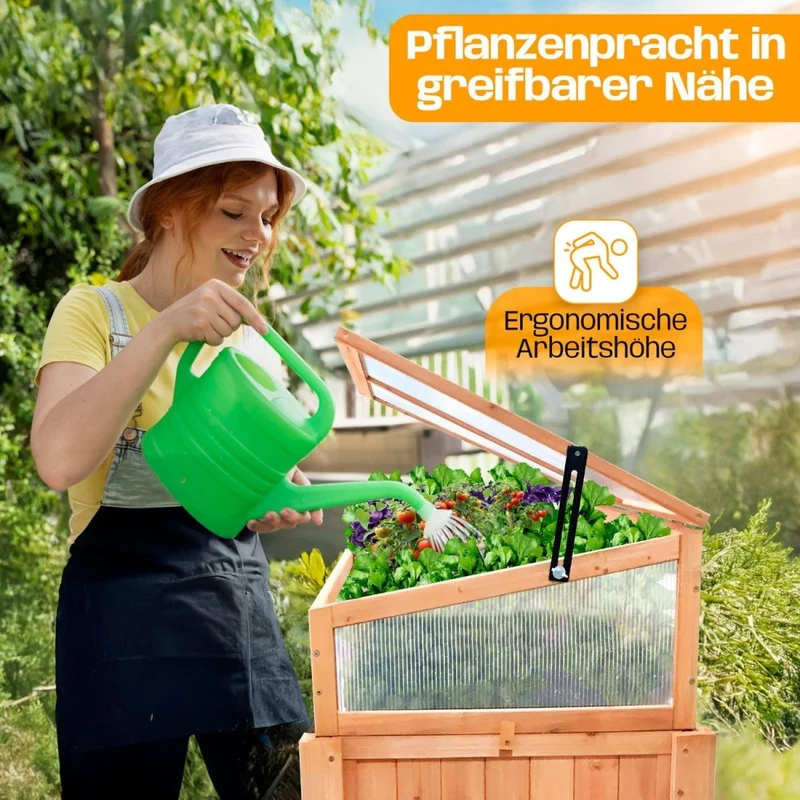Coemo Frühbeetaufsatz - Gewächshausaufsatz für Hochbeete in verschiedenen Größen