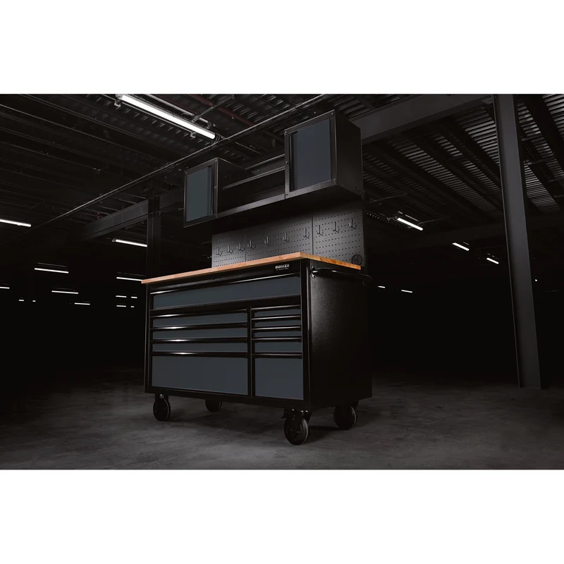 BUNKER 10 Drawer Roller Workstation with Workbench, 56"