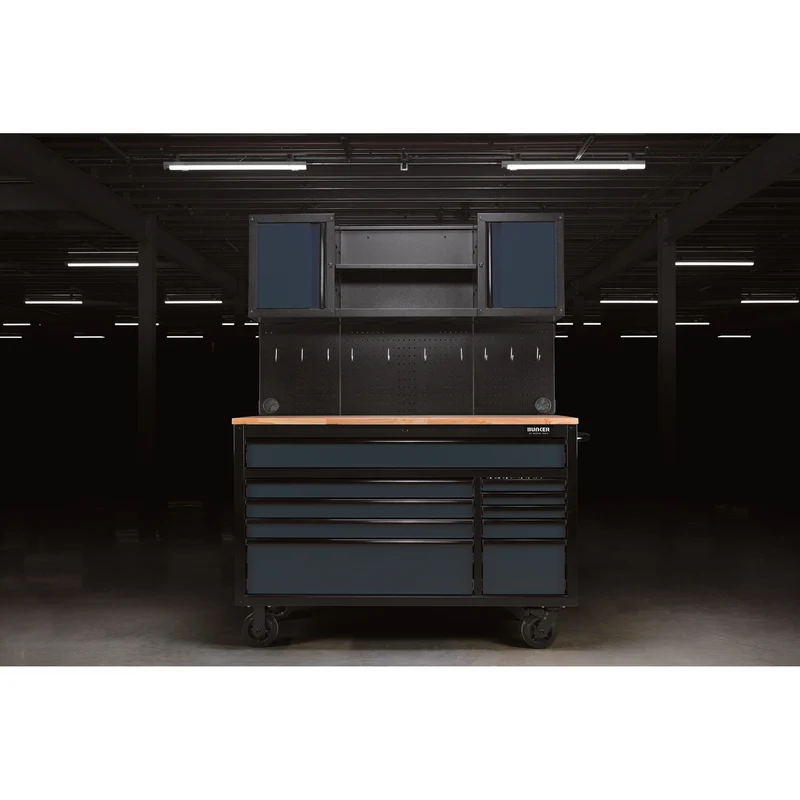 BUNKER 10 Drawer Roller Workstation with Workbench, 56"