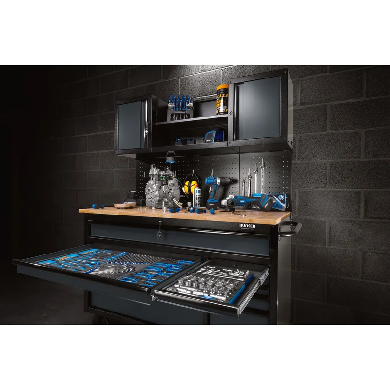 BUNKER 10 Drawer Roller Workstation with Workbench, 56"