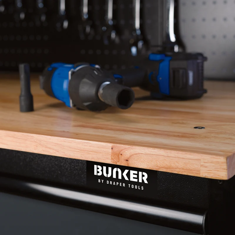 BUNKER 10 Drawer Roller Workstation with Workbench, 56"