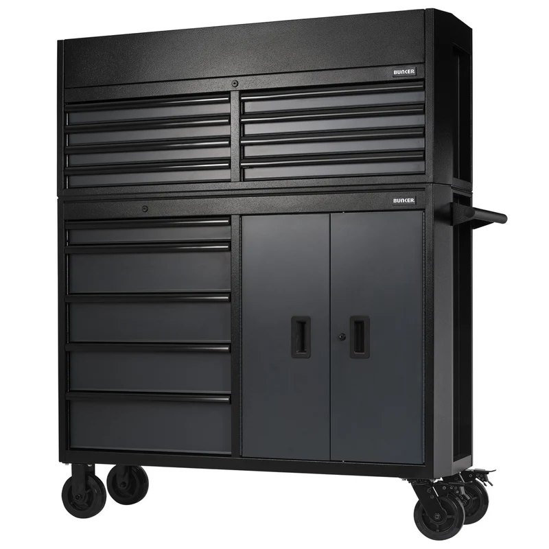 BUNKER 13 Drawer Combined Roller Cabinet and Tool Chest, 52", Blue