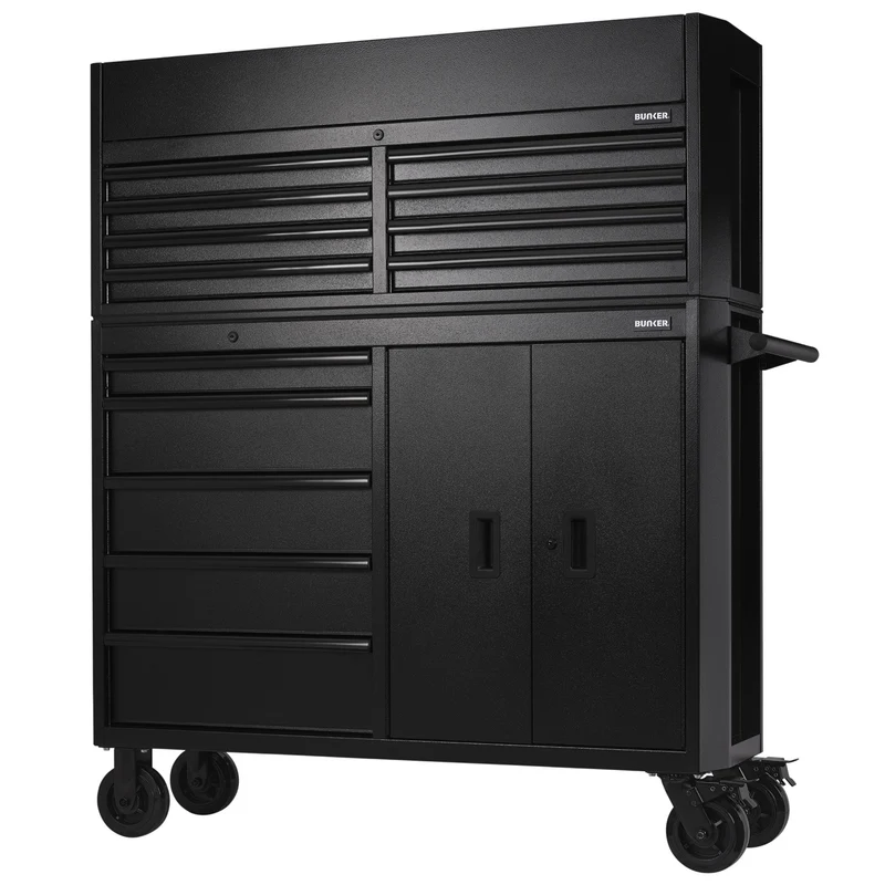BUNKER 13 Drawer Combined Roller Cabinet and Tool Chest, 52", Blue