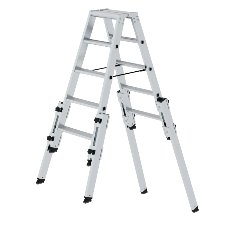 Stufen-Stehleiter treppengängig aus Aluminium
