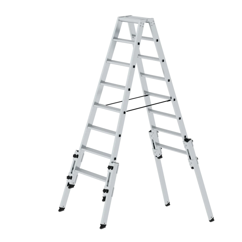 Stufen-Stehleiter treppengängig aus Aluminium