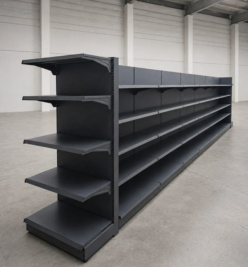 InhandKraft® Gondelregal-Set mit 8 Modulen für Kiosk & Laden - Anthrazit