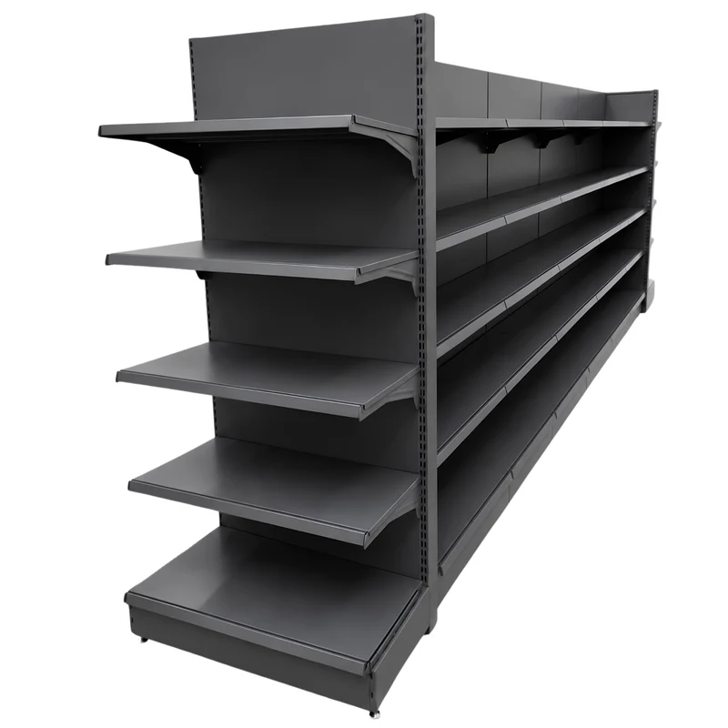 InhandKraft® Gondelregal-Set mit 6 Modulen für Kiosk & Laden - Anthrazit