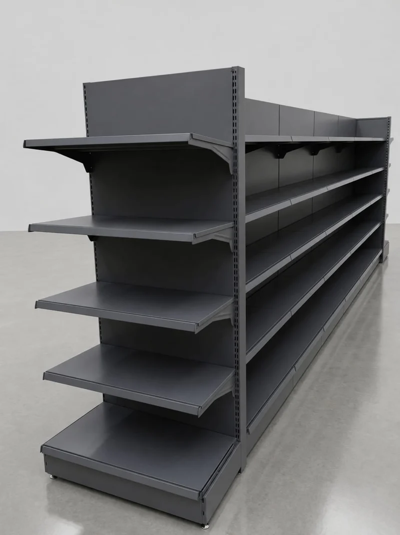 InhandKraft® Gondelregal-Set mit 6 Modulen für Kiosk & Laden - Anthrazit
