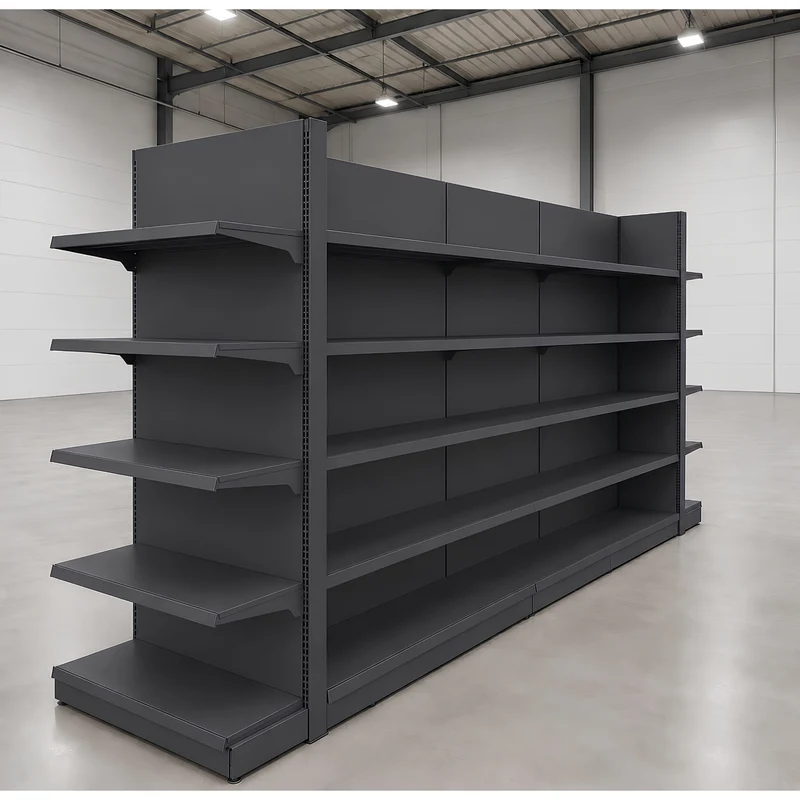 InhandKraft® Gondelregal-Set mit 5 Modulen für Kiosk & Laden - Anthrazit