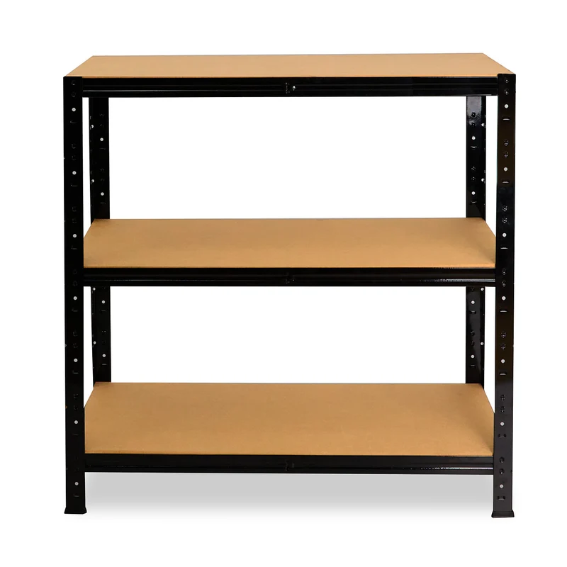 shelfplaza BLACK Schwerlastregal 115x120x40 cm schwarz mit 3 Böden