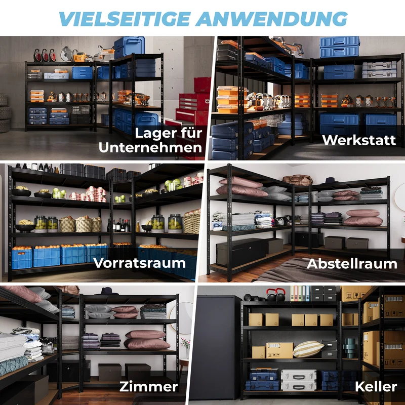 ALLSHELF Eckregal 1x 180x180x60cm + 1x 180x90x60cm