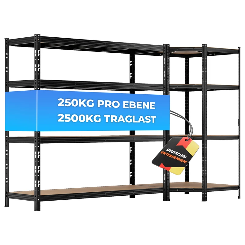 ALLSHELF Eckregal 1x 180x180x60cm + 1x 180x90x60cm
