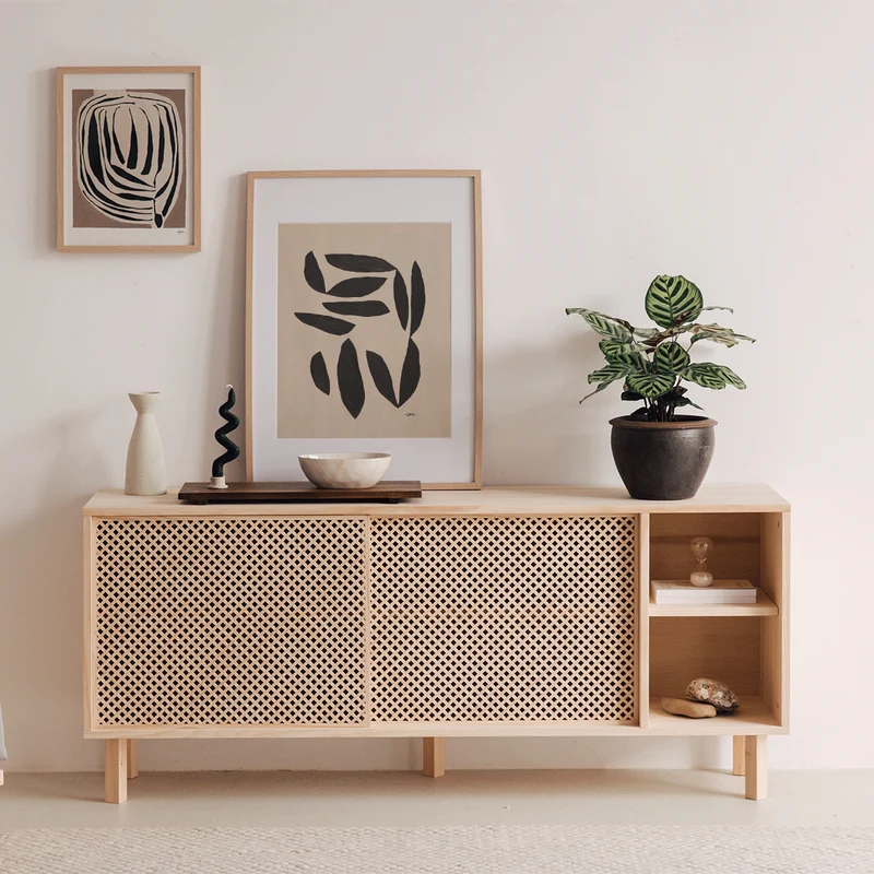 Moraig sideboard in pine with 2 lattice doors 150 cm