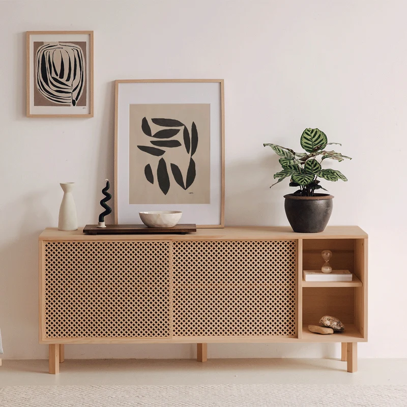Moraig sideboard in pine with 2 lattice doors 150 cm