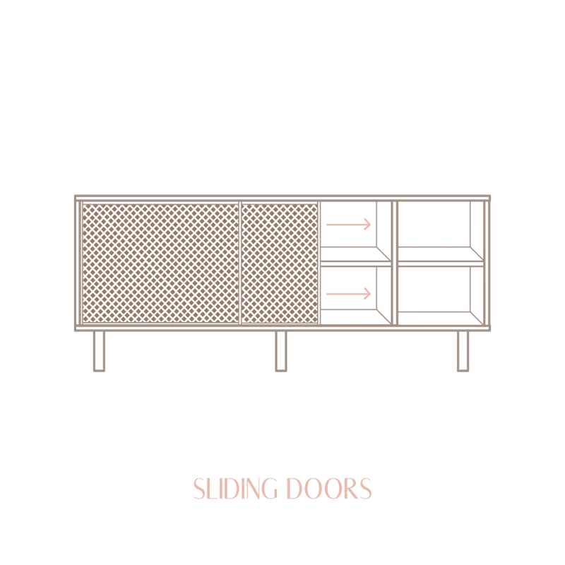Moraig sideboard in pine with 2 lattice doors 150 cm