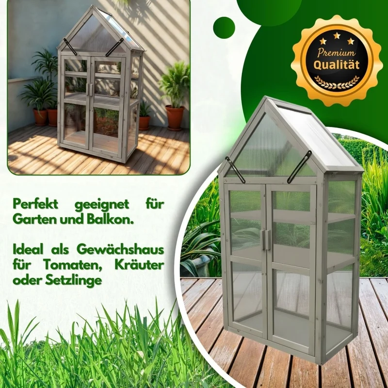 Coemo Gewächshaus Jan mit aufklappbaren Türen und Dach