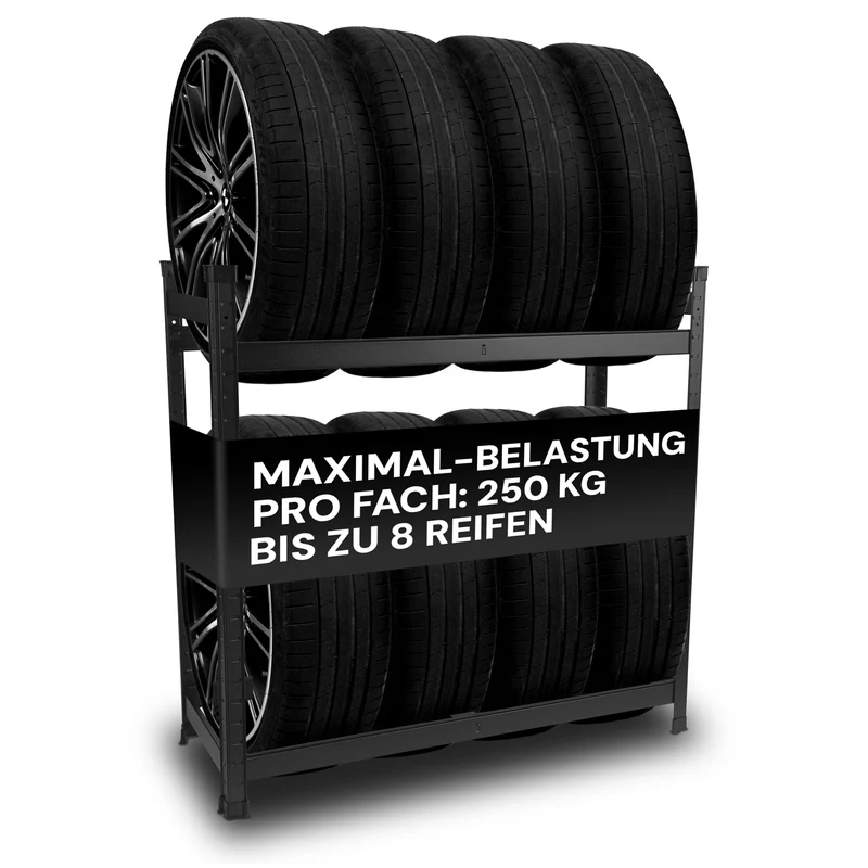 ALLSHELF Reifenregal für 8 Reifen