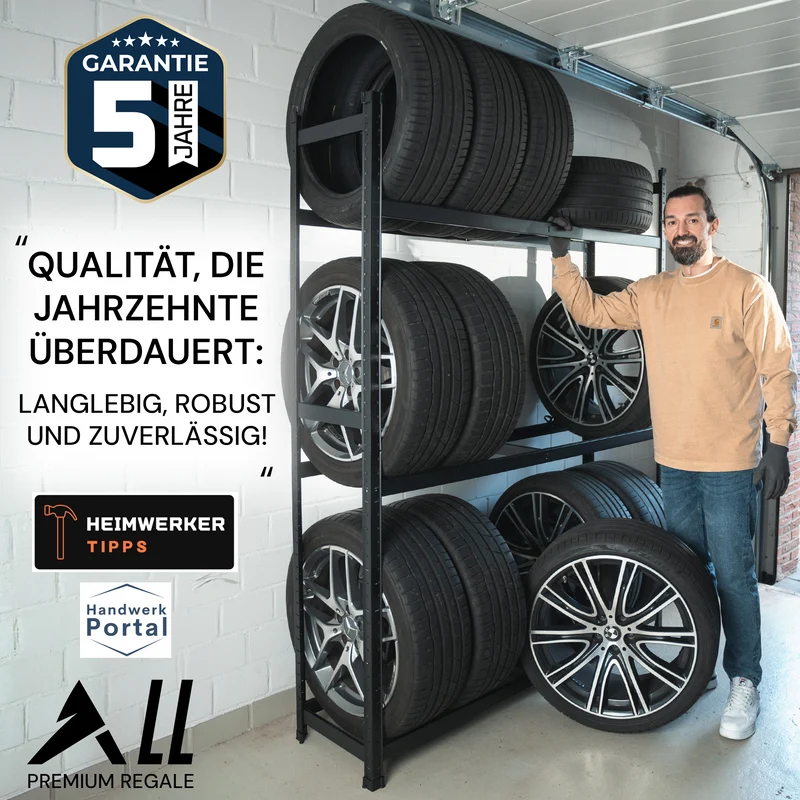 ALLSHELF Reifenregal für 8 Reifen