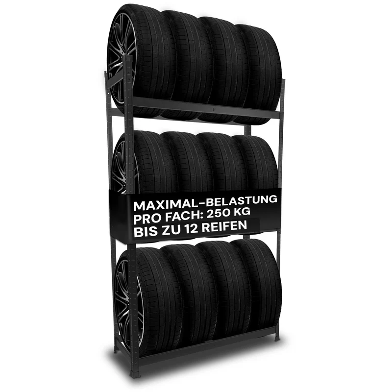 ALLSHELF Reifenregal für 12 Reifen
