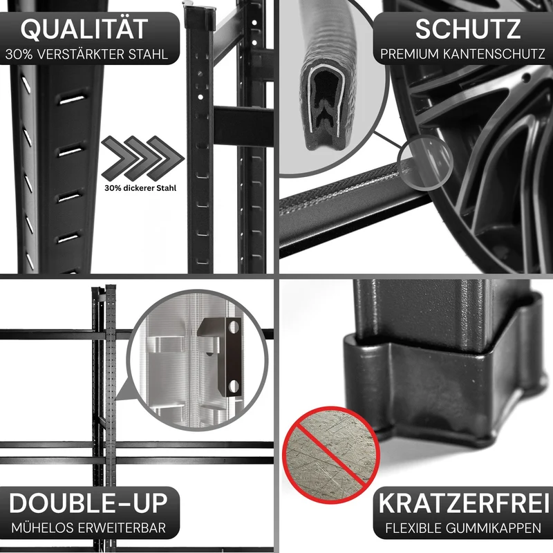 ALLSHELF Reifenregal für 12 Reifen