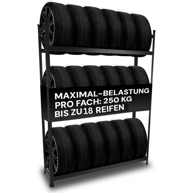 ALLSHELF Reifenregal für 18 Reifen