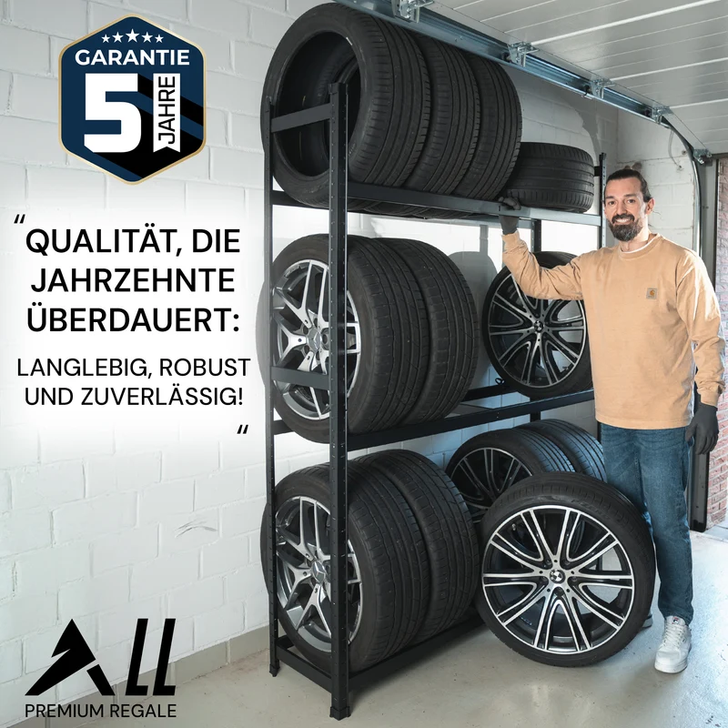 ALLSHELF Reifenregal für 18 Reifen