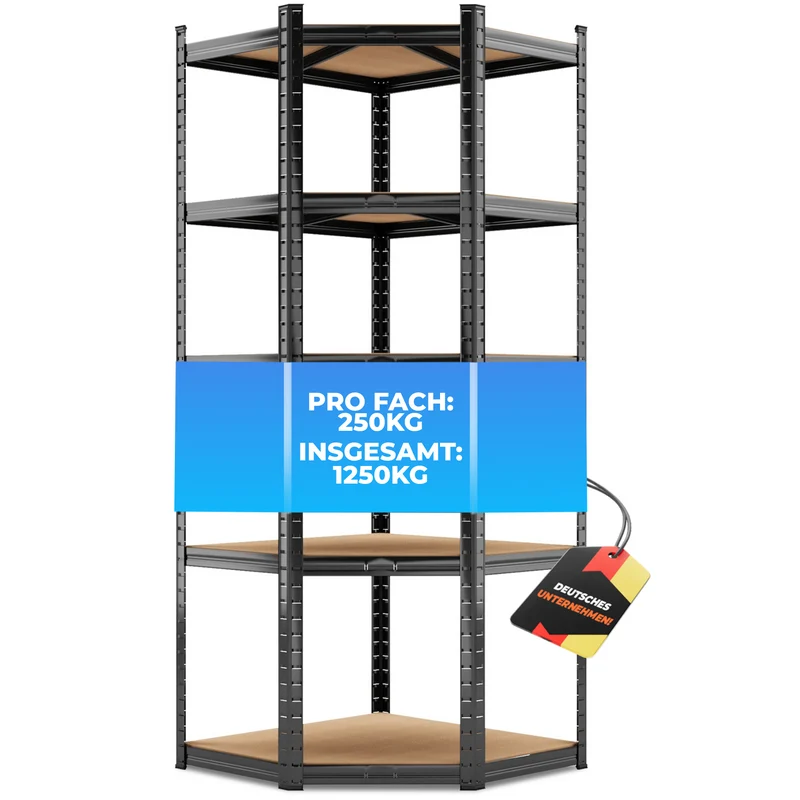ALLSHELF Eckregal Schwerlastregal 180x70x40cm