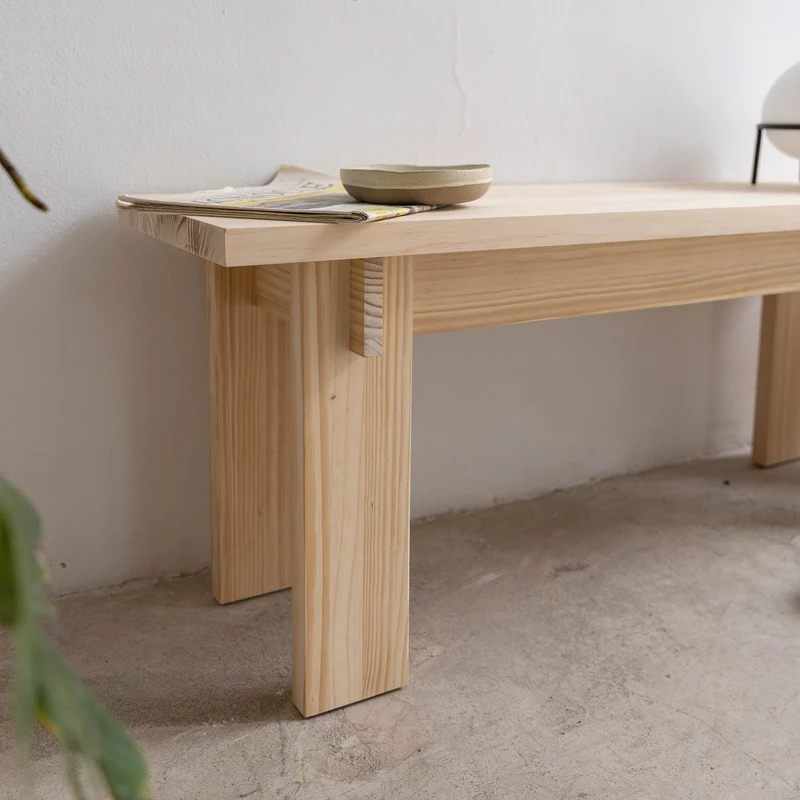 Begur medium bench in solid pine wood 120 cm