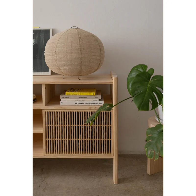 Mesquida large sideboard in solid wood for vinyl records 3 doors 301 cm