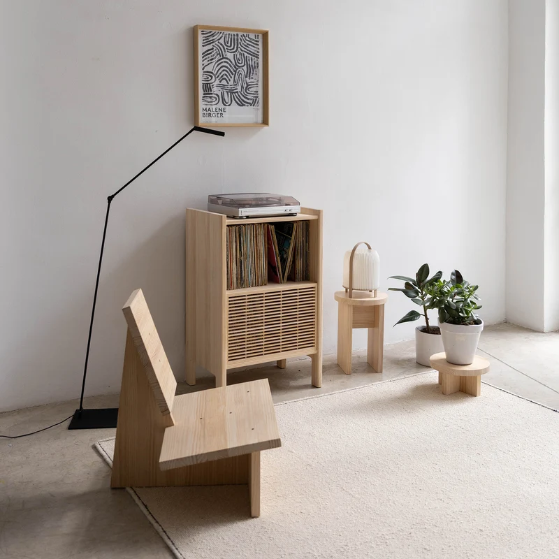 Baster solid wood sideboard for vinyl records 1 door 59 cm