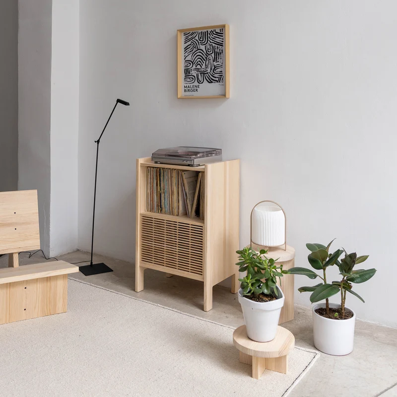 Baster solid wood sideboard for vinyl records 1 door 59 cm