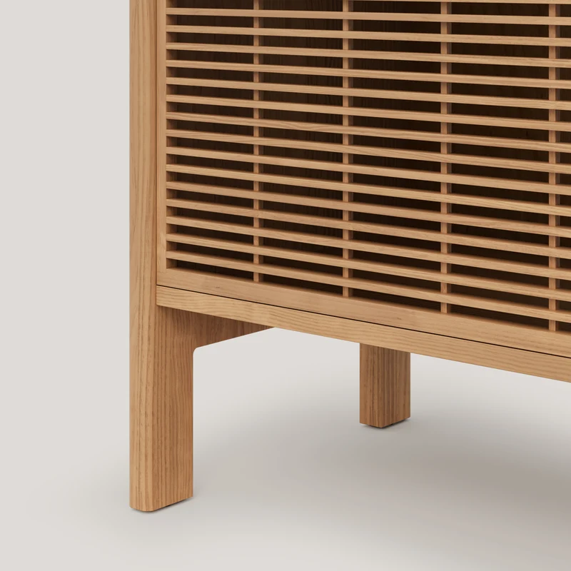 Baster solid wood sideboard for vinyl records 1 door 59 cm