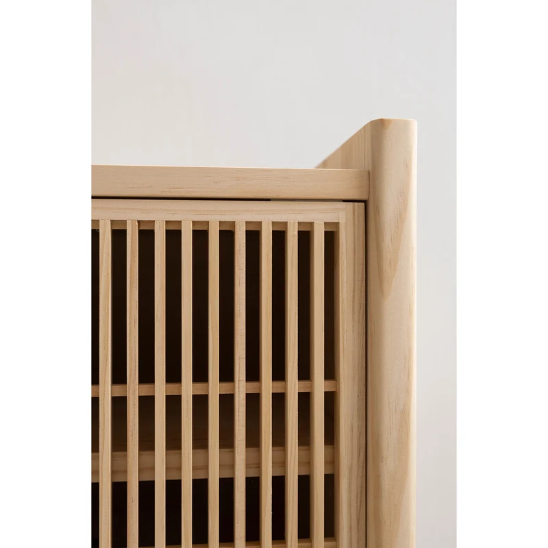 Medium Mendia TV furniture in solid wood for vinyl records 2 doors 201 cm