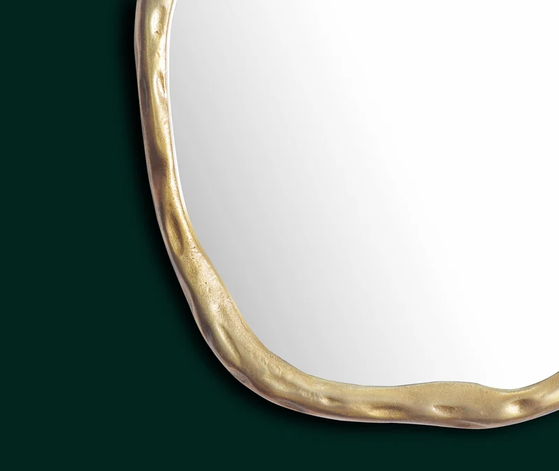 Wandspiegel Asymmetrisch Metall Gold 60x60 cm Modern