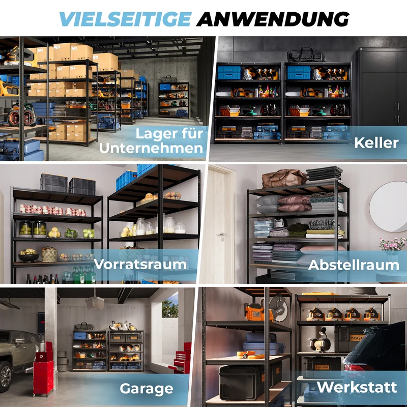 ALLSHELF Schwerlastregal 180x150x60cm