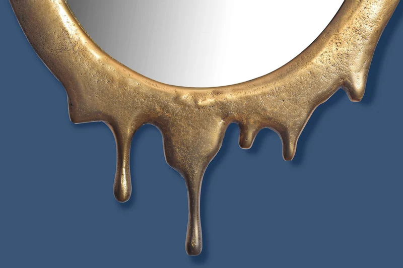 Wandspiegel Oval Metall Gold 50x71 cm Modern