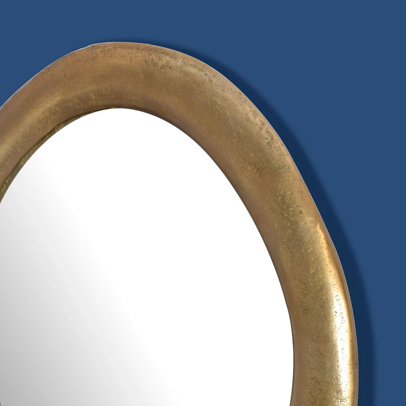 Wandspiegel Oval Metall Gold 50x71 cm Modern