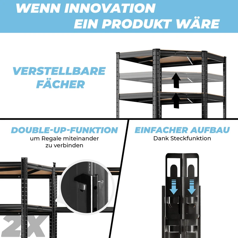 ALLSHELF Eckregal 1x 180x90x60cm + 1x 180x90x60cm