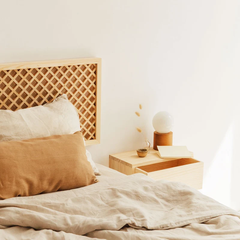 Azahar natural wood headboard with lattice 150 cm, 165 cm and 180 cm