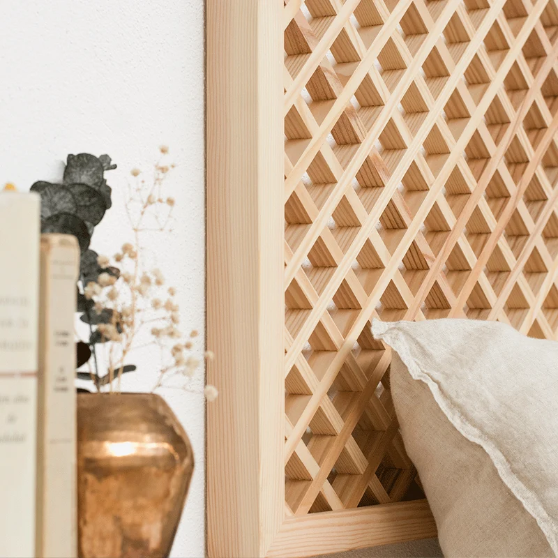 Azahar natural wood headboard with lattice 150 cm, 165 cm and 180 cm