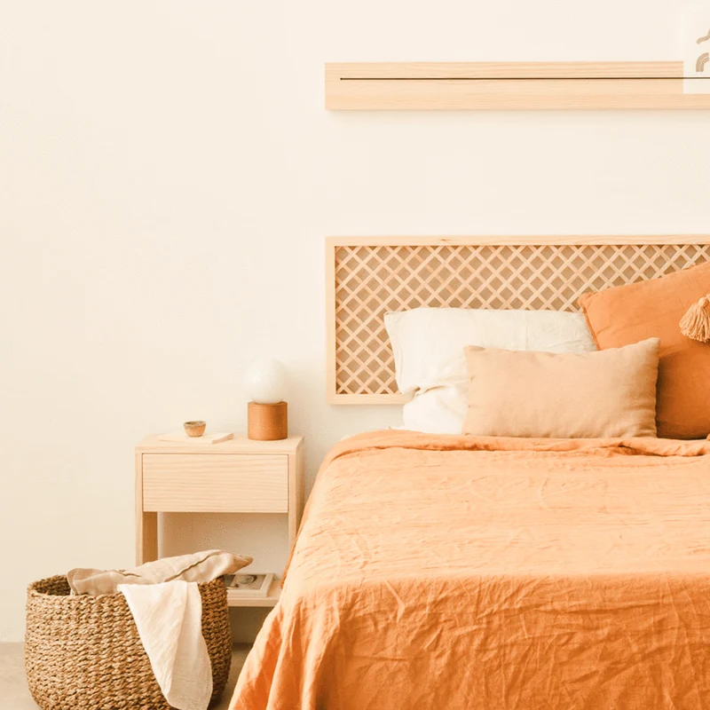 Azahar natural wood headboard with lattice 150 cm, 165 cm and 180 cm