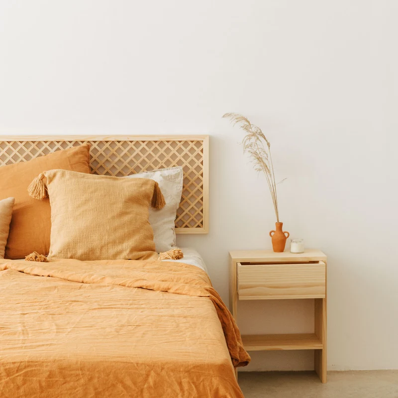 Azahar natural wood headboard with lattice 150 cm, 165 cm and 180 cm