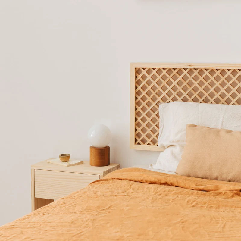Azahar natural wood headboard with lattice 150 cm, 165 cm and 180 cm