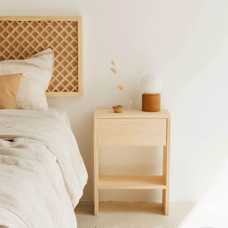 Azahar natural wood headboard with lattice 150 cm, 165 cm and 180 cm