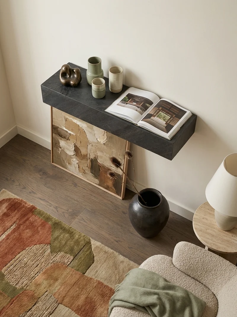 Wandregal Mango Massivholz Steinoptik Rechteckig Modern